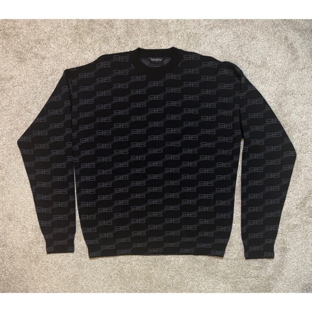 Balenciaga BB Monogram Wool Knit Sweater Fits Size M Brand New w/tags